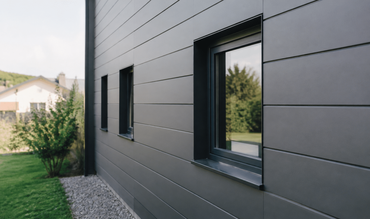 Panneaux de bardage fixes sur facade sans trous visibles